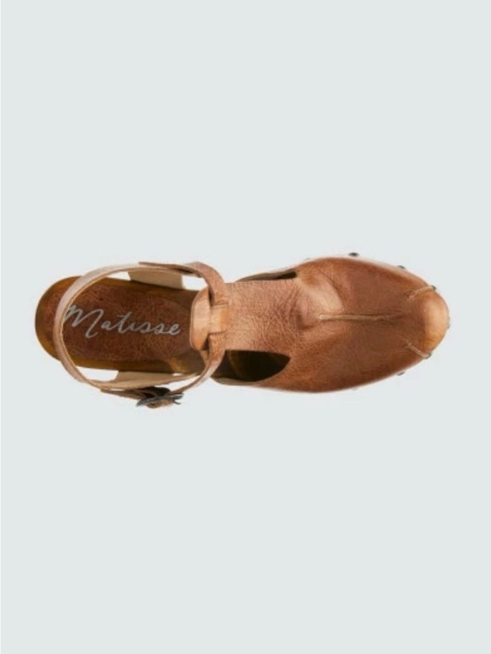 Matisse Tan Leather Studded Clog Heels